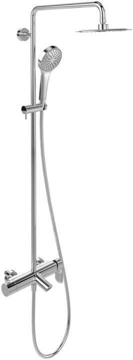 Смеситель для ванны/душа со стационарным верхним душем d200мм., душевая лейка, шланг в компл., (цв.хром), Embrace ZZ