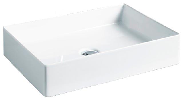 Раковина накладная на столешницу, прямоуг., 550х380хh115мм, без отв.д/смесит., без перелива, (цв. matt white), Scalino ZZ