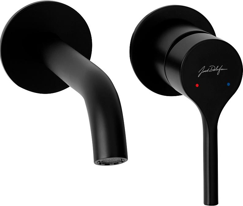 Смеситель встраиваемый для раковины Jacob Delafon Elate E28318-BL С ВНУТРЕННЕЙ ЧАСТЬЮ, на два отверстия, цв. черный ZZ