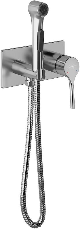 Гигиенический душ Jacob Delafon Elate E25838-CP, встраиваемый в стену, со смесителем, на два отверстия, с метал.панелью,  С ВНУТРЕННЕЙ ЧАСТЬЮ ZZ