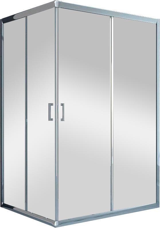 Душевой угол Veconi RV-10, 120х90 см, раздвижной, прямоугольный, cтекло прозрачное, проф. хром, ZZ