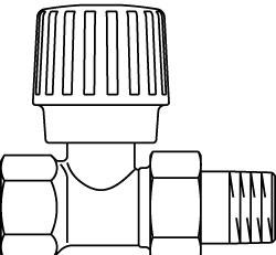 Вентиль ручной проходной на HR 1/2, Combi 2 ZZ