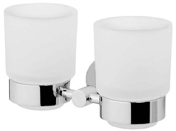Стаканчик двойной стеклянный настенный, хром, Bliss ХХ