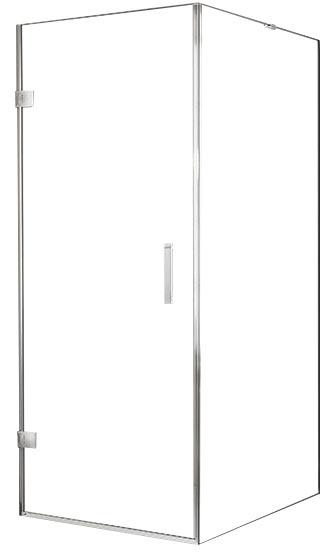 Душевое огражд., дверь расп. крепл. СЛЕВА 1000мм, бок. стенка 1200мм х h2000мм, (проф.глянц хром, стекло Бронза с Anti-Pla. 6/8мм), Huppe Solva ZZ