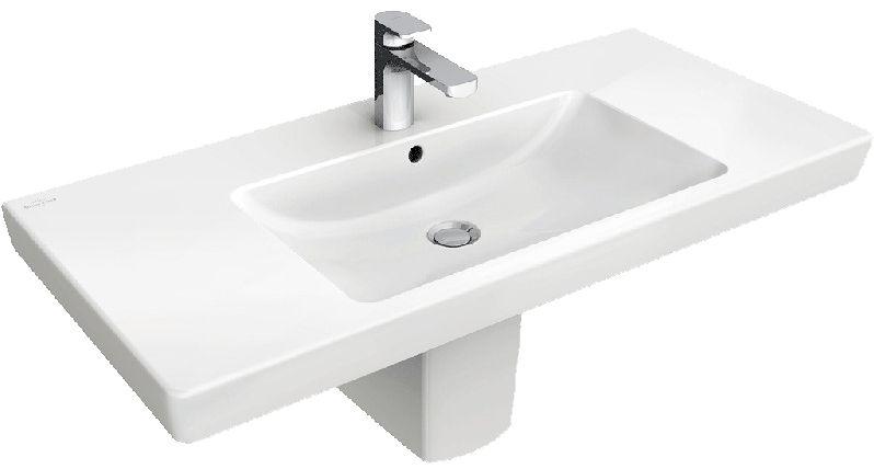 Раковина 800х470мм, c 1 отв. д/смес., с переливом, для установки с мебелью и п/пьедесталом, (цв. R1 white ceramicplus), Subway 2.0 ZZ