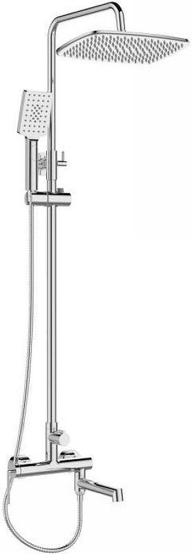 Смеситель для ванны(душа), со стационарным верхн.душем 20х30см., душевая лейка, шланг в компл., (цв.хром), Acqua ZZ