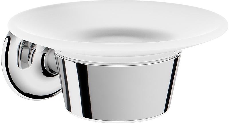 Мыльница стеклянная настенная, хром, Like