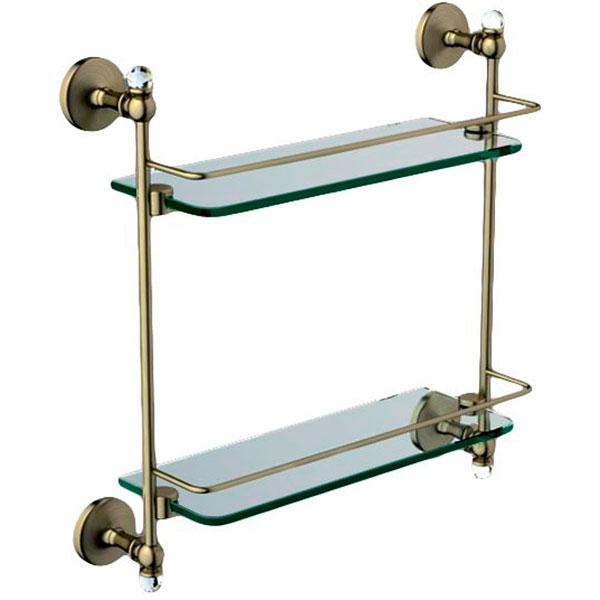 Полочка двойная (цв. бронза / стекло прозрачное), Antic Cristal ZZ