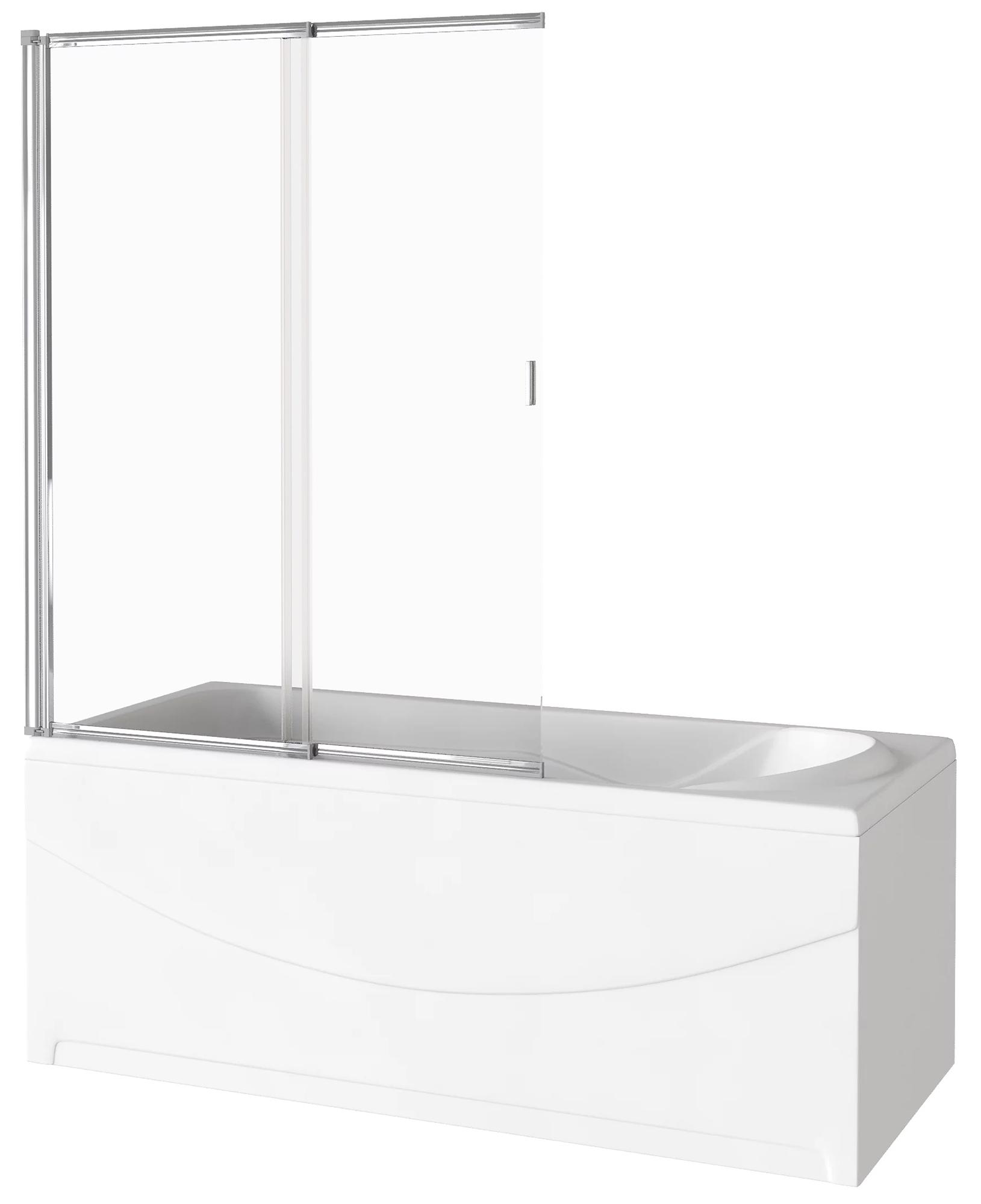 Шторка для ванн SCREEN (2 ств.сдвижная со скрытым доводчиком,стекло 4 мм), SL-100-C-CH 1000*1400 мм, ZZ