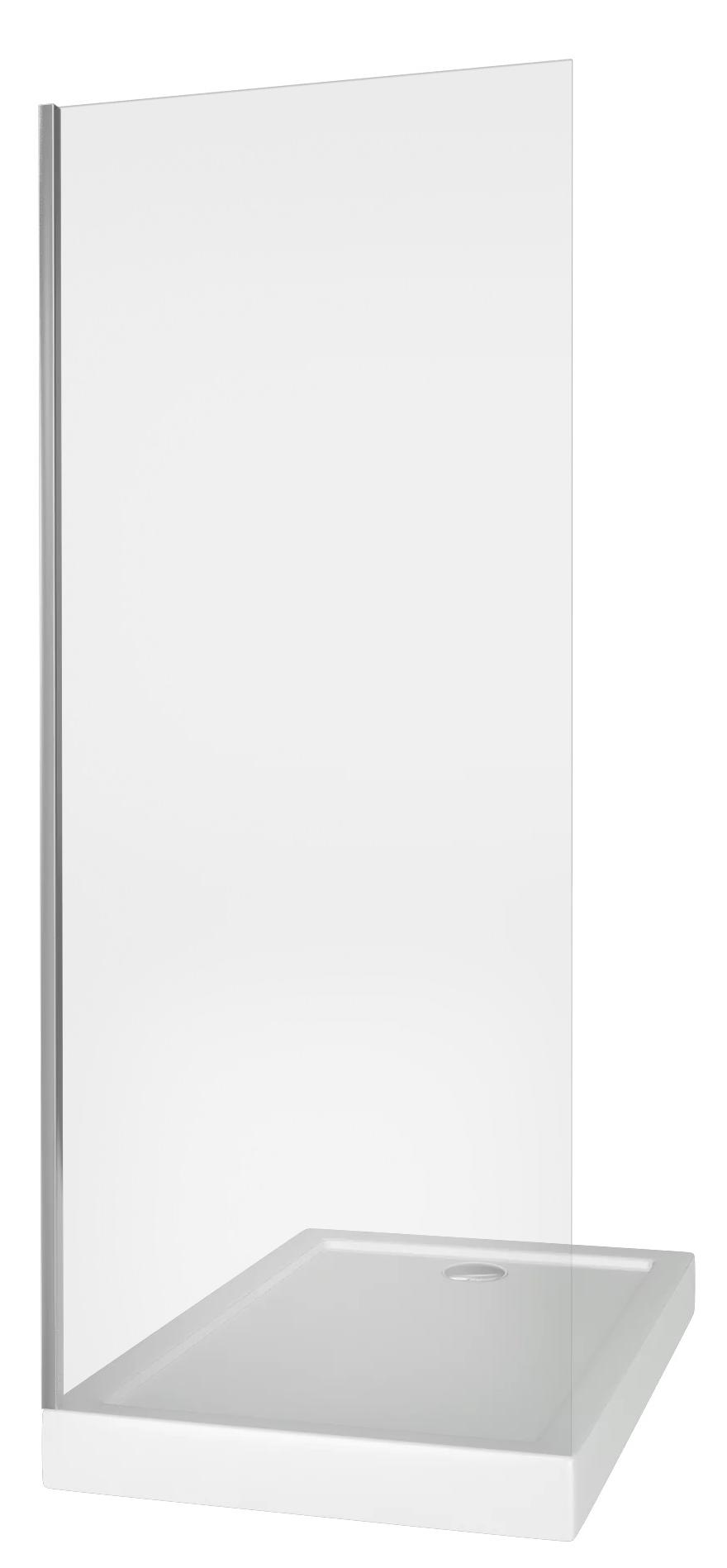 Боковая часть 80см. для душевого Г-образного ограждения "Пуэрта",  проф.хром, прозрачн.стекло XX