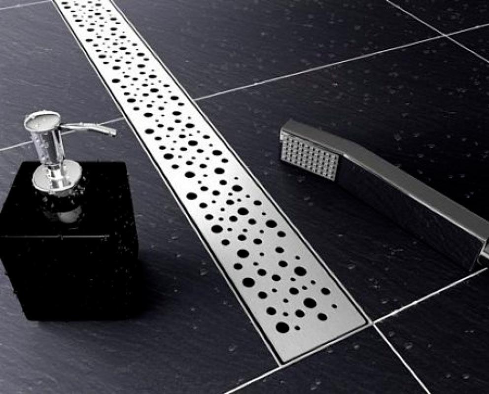 Решётка декоративная для дренажного канала 700 мм, полированная нерж. сталь, Drops ZZ