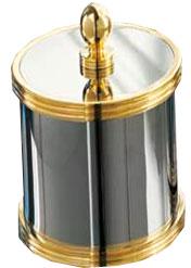 Баночка настольная с крышкой h14хR9см (хром/золото) Dina ZZ