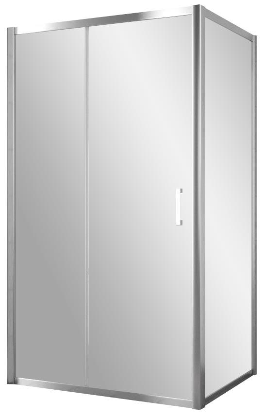 Душевое ограждение ZP+ZPV, 110x100x1900 мм, профиль гланц.хром, стекло прозрачное, БЕЗ поддона ZZ