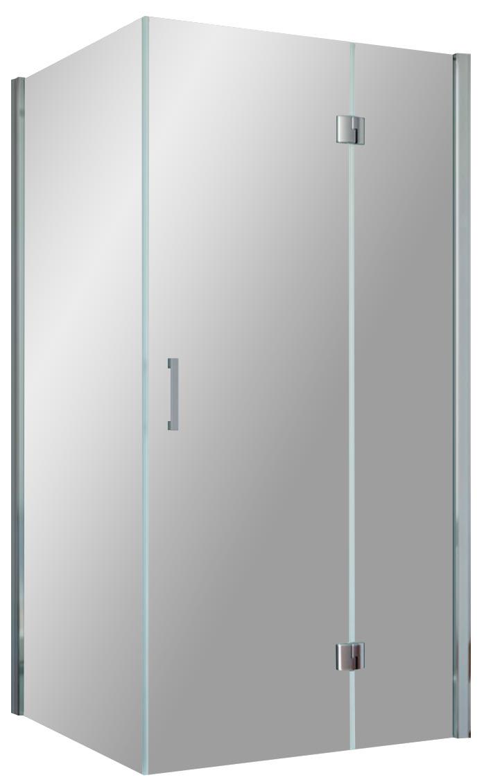 Душевое ограждение AFP-Fis, 120x110x1900 мм (дверь-120 см, неподвижная стенка -110 см), правое , профиль хром матовый, стекло прозрачное ZZ