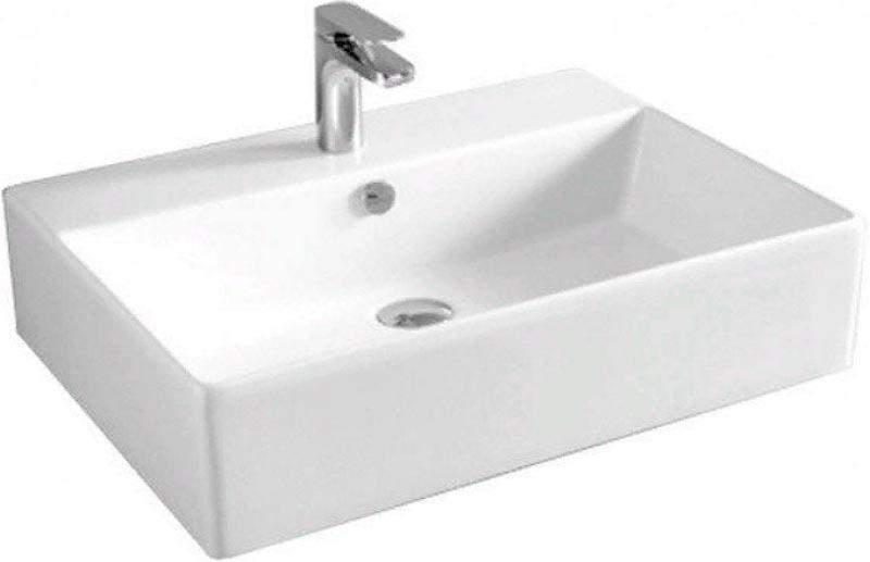 Раковина подвесная/накладная на столешницу, прямоугольная, 500х480хh160мм, с 1 отв.д/смесит., с переливом, без крепл., (цв. белый), Quadro ZZ