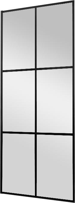 Душевая перегородка 700хh1950мм, правая/левая, (стекло прозрачное 8мм, поперечный кронштейн 600-1180мм, фурнит. цв.черный), Walk IN ZZ