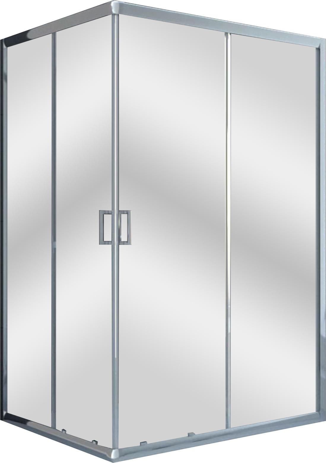 Душевое ограждение 100*90*195 см, прямоугольный, стекло прозрачное/6мм, без поддона, проф. хром, ZZ