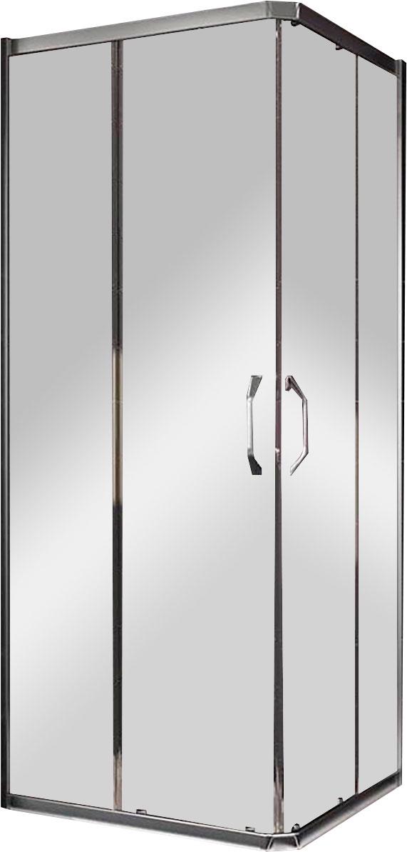 Душевое ограждение квадрат 900х900хh1900мм, 2 сдвиж.двери, 2 неподв.сегм, (профиль цв.блест.серебро, стекло прозрач.6мм), Huppe X1 ZZ