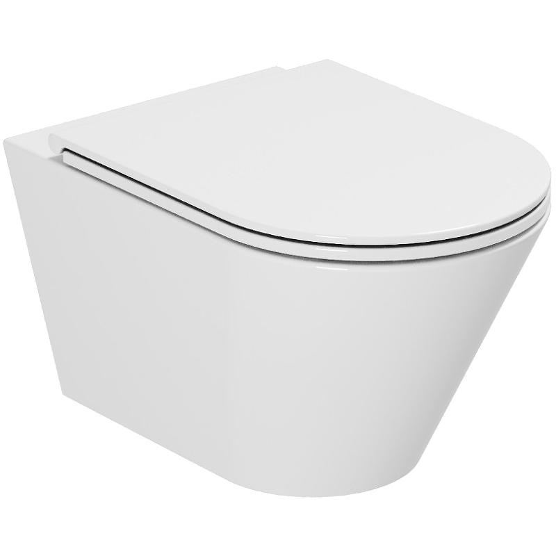 Унитаз подвесной 54х37хh34см, безободковый, без сиденья, крепёж в компл., (цв. белый), Forma ZZ