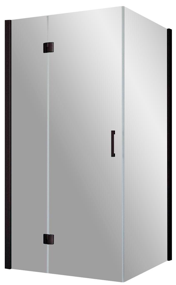 Душевое ограждение AFP-Fis, 120*80*1900 мм, ЛЕВОЕ профиль черный матовый, стекло сатин, петли круглые, ручка flat,  ZZ