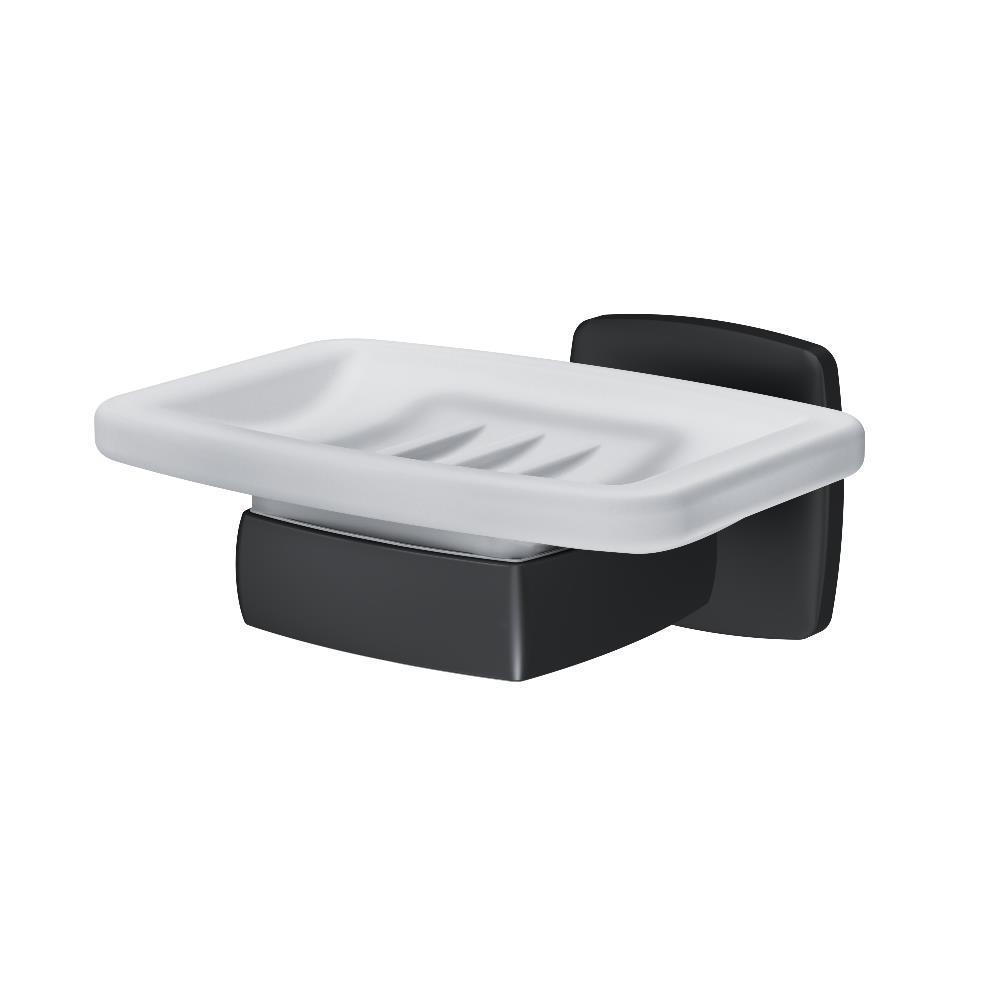 Мыльница настенная Gem, стеклянная, цв. черный матовый, ZZ