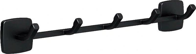 Планка с 5-ью крючками Gem 33x5x6.2 см, цв. черный матовый, ZZ
