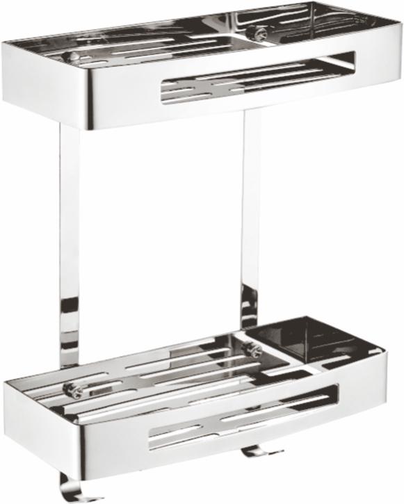 Полка Azario прямоугольная двухэтажная, цв. хром ZZ