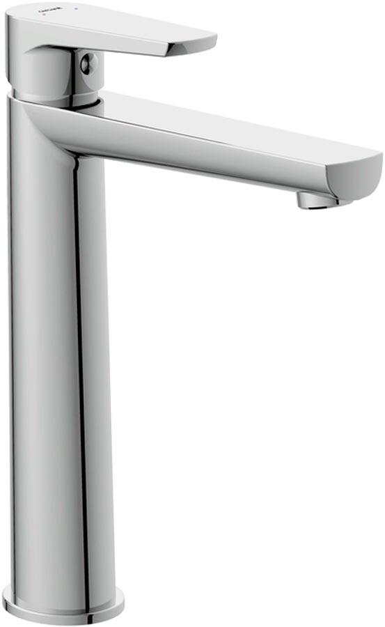 Смеситель для раковины, высокий, без донного клапана, цв.хром