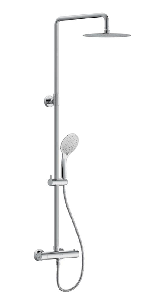 Душевая стойка для душа, термостат, ручной + верхний душ, шланг -150 см, цв. хром XX