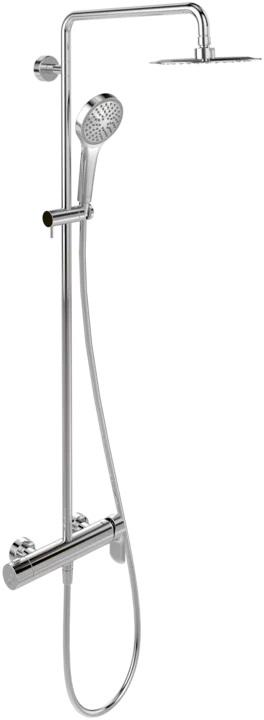 Смеситель для душа со стационарным верхним душем d200мм., душевая лейка, шланг в компл., (цв.хром), Embrace ZZ