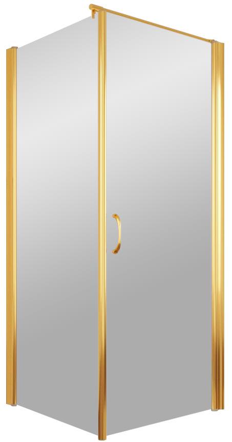 Душевое ограждение EP-Fis, 90x90x1900 мм, правое, профиль золотой., стекло сатин рисунок прозрачный ZZ