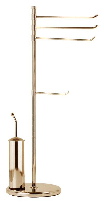 Стойка напольная 29хh78см, тройной полотенцедержатель, держатель т/б, ёрш, (цв.бронза), Andrea ZZ