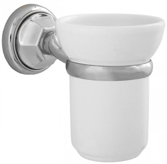Стакан настенный (держатель цв.хром, керамика), Catarina ZZ