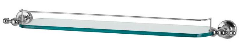 Полочка стеклянная с бортиком 36х14хh5см, (цв.хром), Serena ZZ