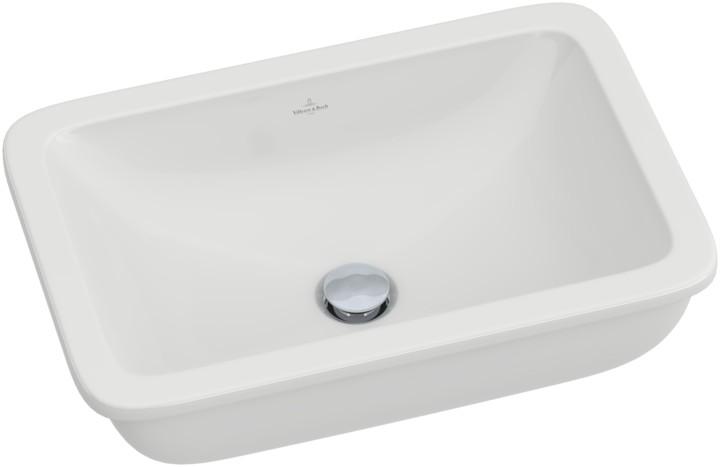 Раковина встраиваемая снизу 540(615)х340(405)хh120(180)мм, удинённый рычаг для пробки д/к, крепёж в компл., (цв. R1 white cer +), Loop & Friends ZZ