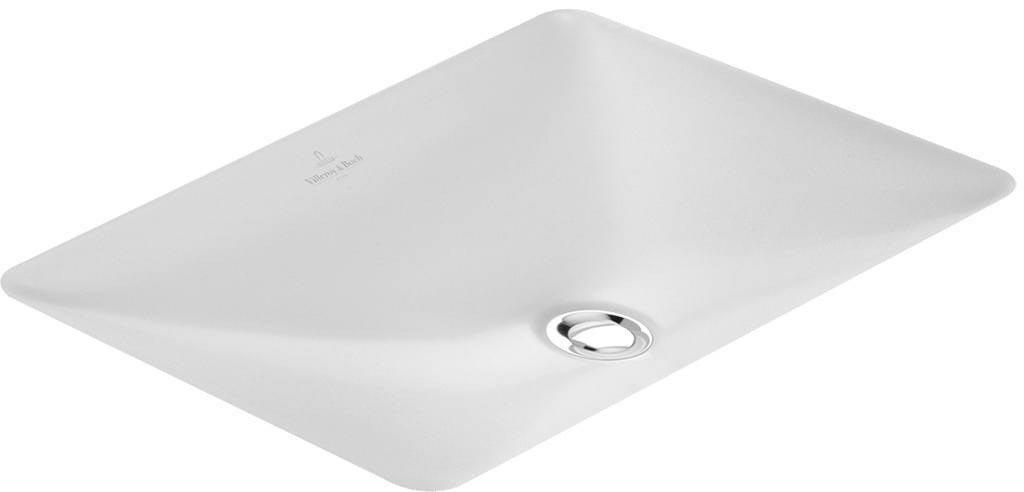 Раковина встраиваемая снизу 615(675)х380(450)хh140(180)мм, удинён.рычаг для пробки д/к, крепёж в компл., (цв.R1 white cer+), Loop & Friends ZZ