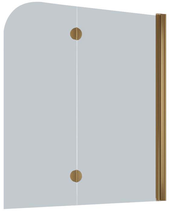 Шторка на ванну 120*140 см, правая, профиль бронза, стекло прозрачное ZZ