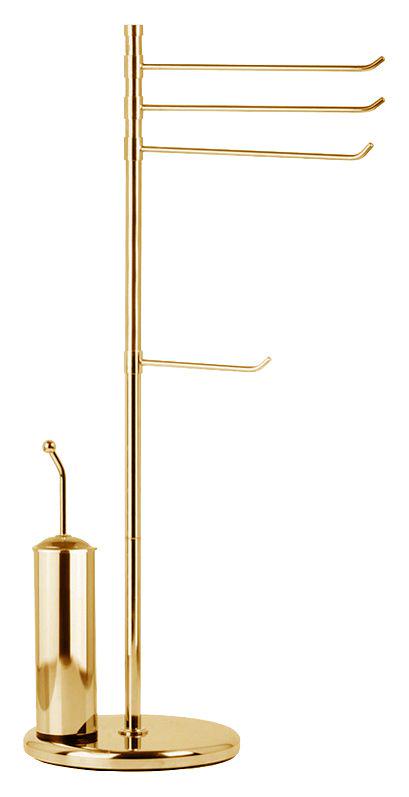 Стойка напольная 29хh78см, тройной полотенцедержатель, держатель т/б, ёрш, (цв.золото), Andrea ZZ