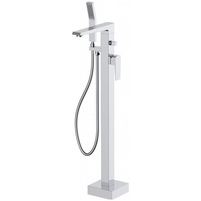 Смеситель напольный для ванны, лейка, шланг, встр.часть в компл., (цв.хром), Arlie ZZ