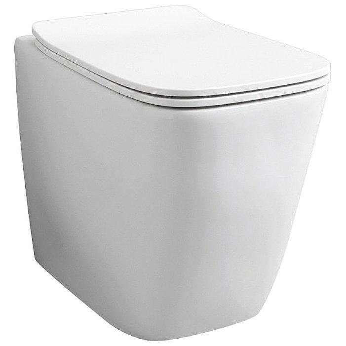 Унитаз напольный, пристенный 36х52см, безободковый, без сиденья, горизонт.слив, монтаж со скрытым в стене бачком, крепёж в компл., (цв. белый), A16 ZZ