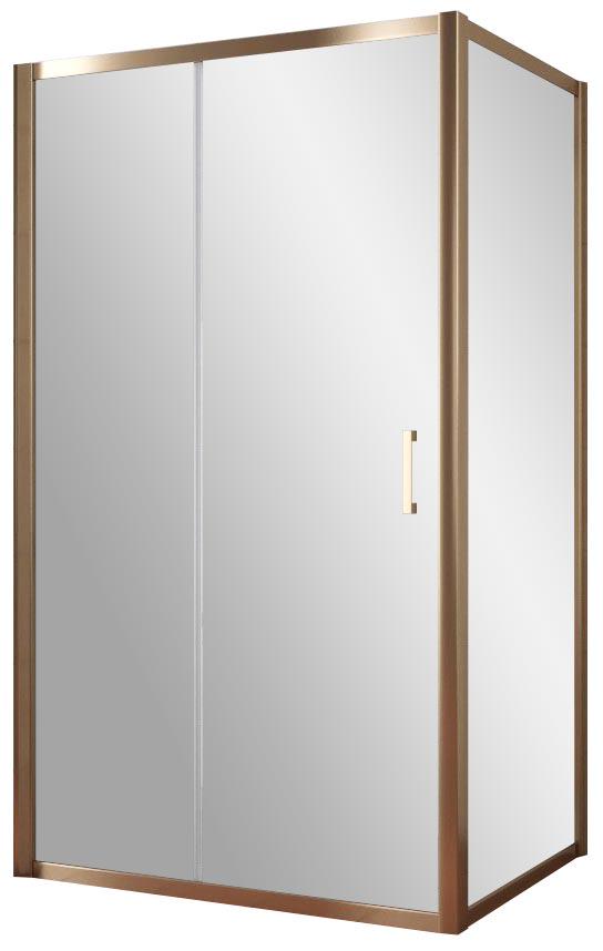 Душевое ограждение ZP+ZPV TUR NOVO 120*90*2000 мм, профиль бронза, стекло прозрачное, ZZ