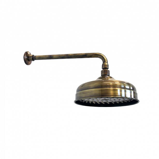 Душевая лейка MUSE "тропический дождь" с кронштейном, потертая бронза ZZ