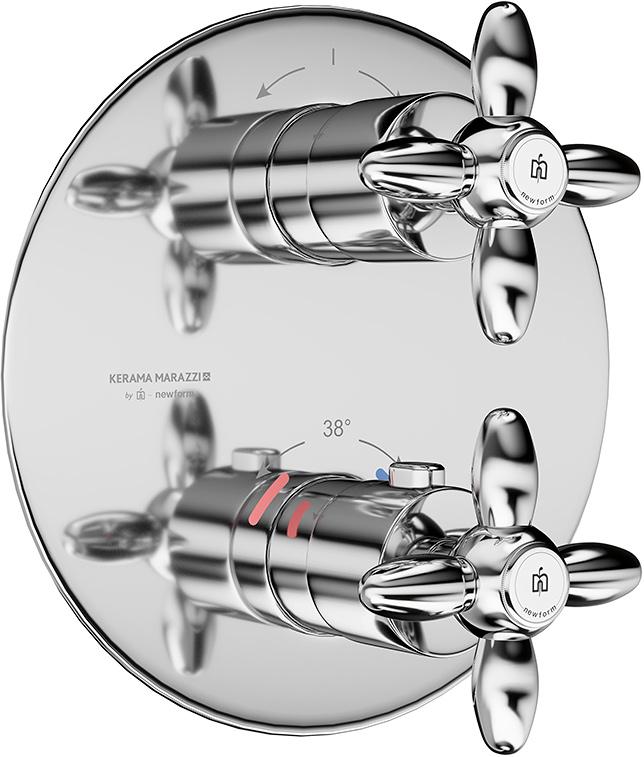 Встраиваемый термостатический смеситель для душа MUSE с регулировкой температуры, хром ZZ