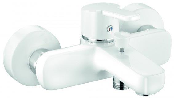 Смеситель для ванны однорычажный, БЕЗ душ.гарн., белый/хром ХХ