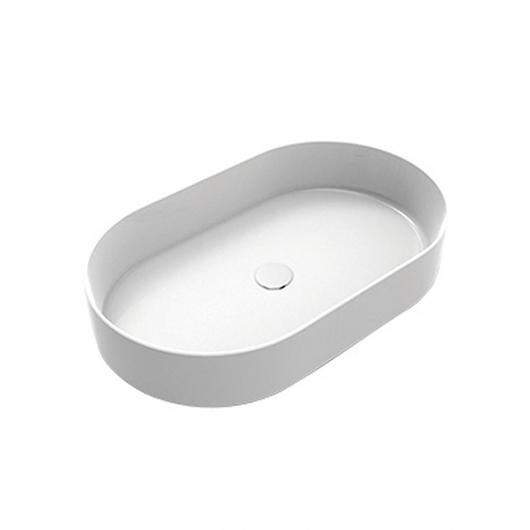 Раковина накладная на стол, овальная 60х38хh12,5мм, без отв.д/смес, без перелива и пробки слива, (цв.Gloss White), Shui Comfort ZZ