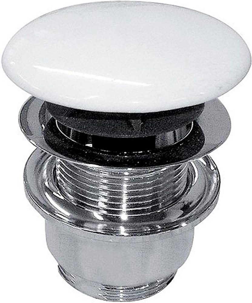 Пробка для сливного отверстия раковины, нажимная, "Click-Clack", G 1 1/4, для раковины / биде, (цв.хром / Basalto), Ceramica Cielo ZZ
