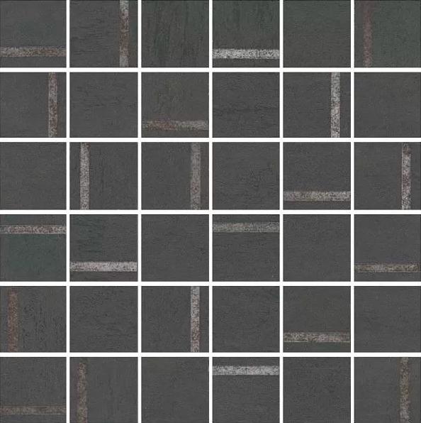 Декор Гварди 2 мозаичный антрацит матовый обрезной 30x30