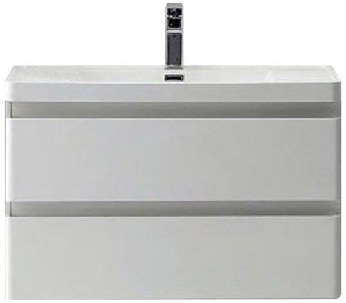 База под раковину 900х480хh500мм, подвесная с двумя выкатными ящиками, с доводчиками (цв. Bianco Lucido), Energia-N ZZ