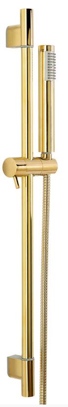 Душевой гарнитур (штанга 70см, лейка, шланг), (цв.золото), Uno ZZ