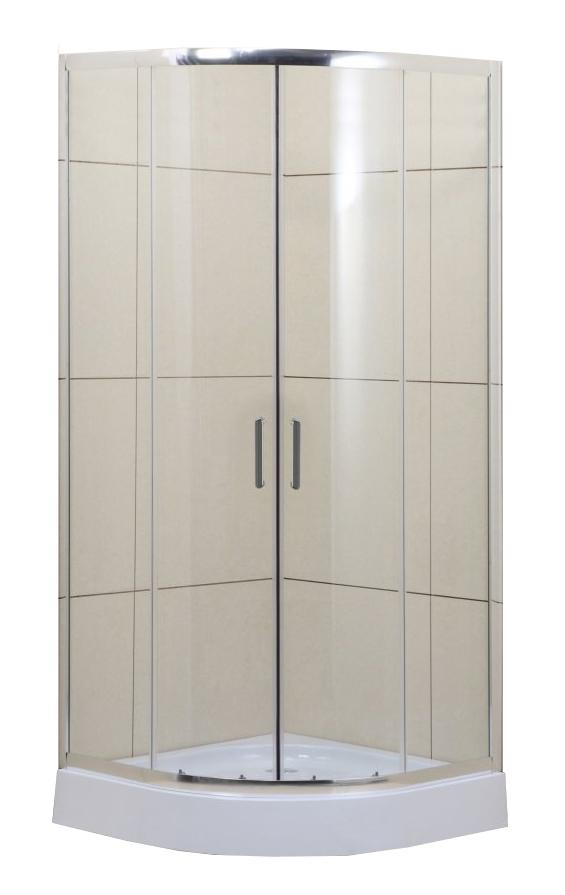 Душевой уголок 950х950хh1950мм, 1/4 круга, R550мм, (стекло прозрачн.5мм, фурн.цв.хром), Uno-195 ZZ